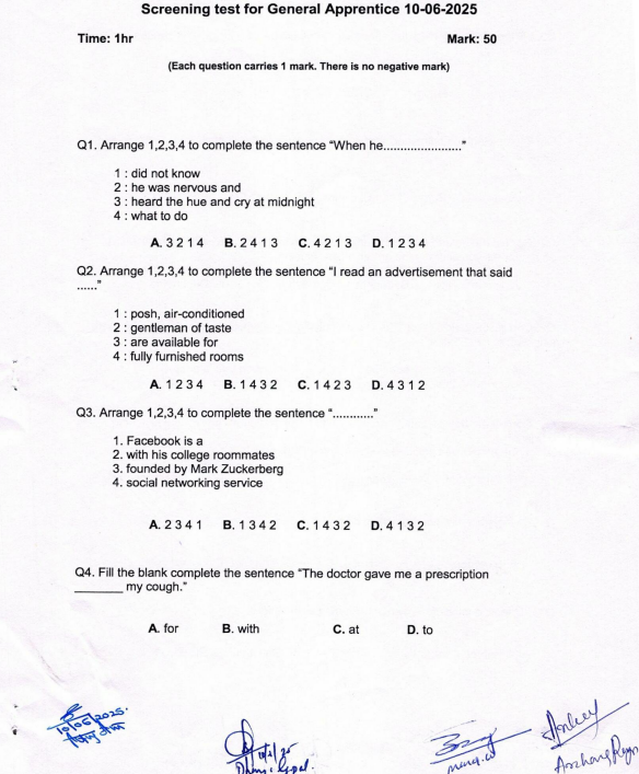 Questions & Answer Key - General Apprentice