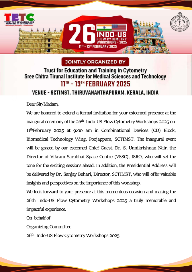 Invitation - 26th INDO-US Flow Cytometry Workshop-2025_1